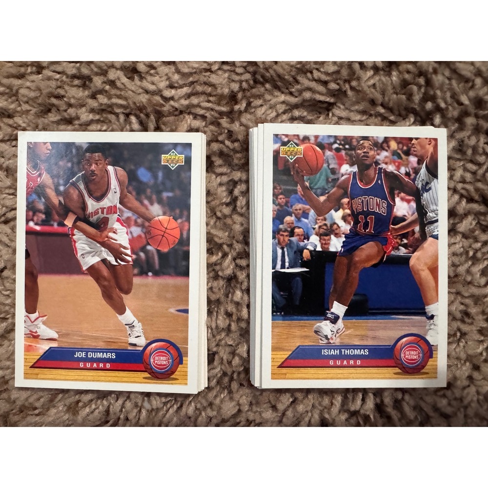 1993 Upper Deck Detroit Pistons Card Lot – Isiah Thomas & Joe Dumars – 22 Cards